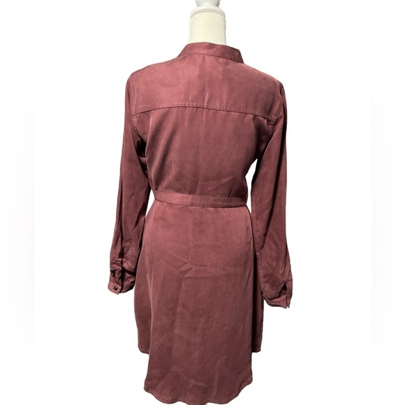 MICHAEL STARS SNAP FRONT SHIRT DRESS BURGUNDY SIZE SMALL - Picture 2 of 8